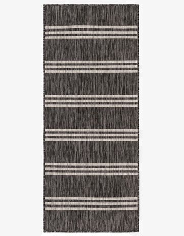 Charcoal Easy-Clean Jill Zarin Anguilla Indoor / Outdoor Runner Rug
