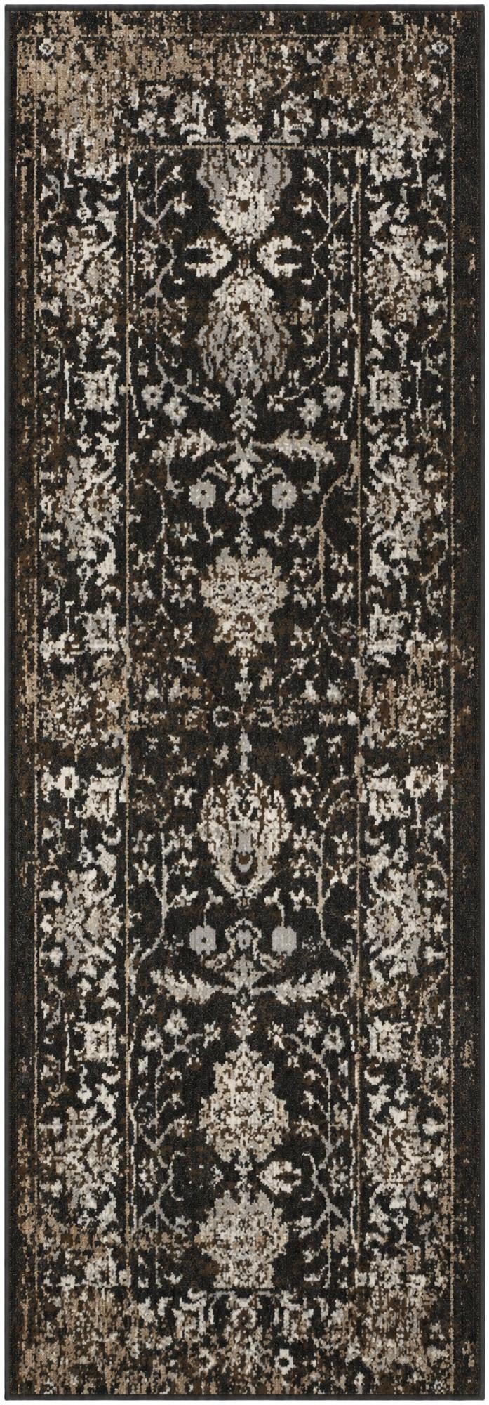 Charcoal Kamala Washable Runner Rug