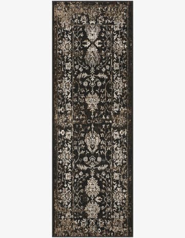 Charcoal Kamala Washable Runner Rug