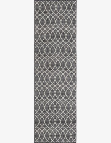 Charcoal Easy-Clean Lattice Indoor / Outdoor Runner Rug