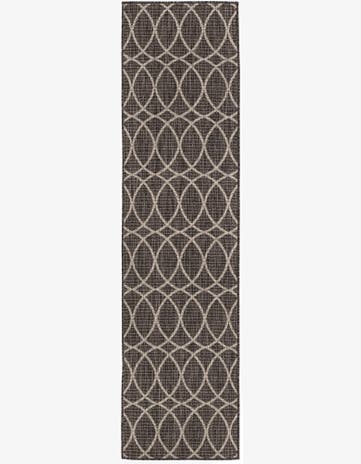 Charcoal Easy-Clean Lattice Indoor / Outdoor Runner Rug