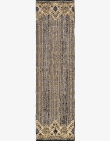 Charcoal Easy-Clean Modern Indoor / Outdoor Runner Rug