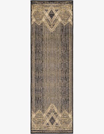 Charcoal Easy-Clean Modern Indoor / Outdoor Runner Rug