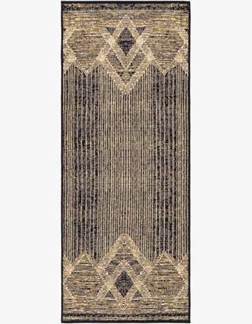 Charcoal Easy-Clean Modern Indoor / Outdoor Runner Rug