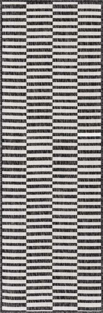 2' x 6' Easy-Clean Striped Indoor / Outdoor Runner Rug