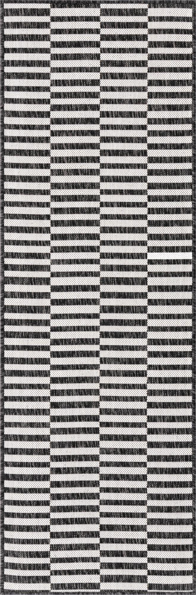 2' x 6'  Washable Striped Indoor / Outdoor Runner Rug