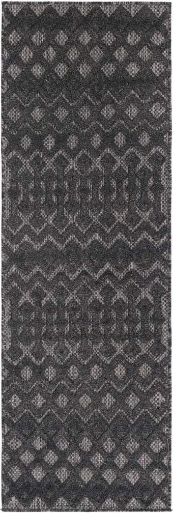2' x 6' Easy-Clean Trellis Textured Indoor / Outdoor Runner Rug