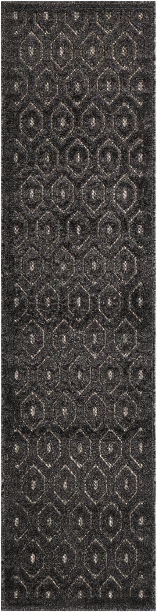 2' x 8'  Washable Trellis Textured Indoor / Outdoor Runner Rug