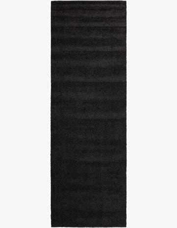 Charcoal Solid Frieze Runner Rug