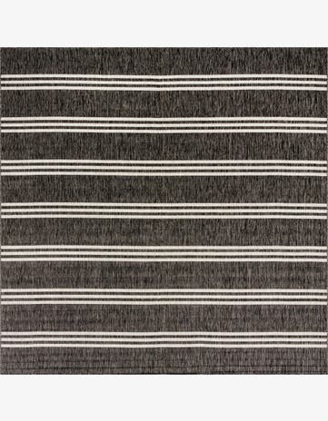 Charcoal Easy-Clean Jill Zarin Anguilla Indoor / Outdoor Square Rug