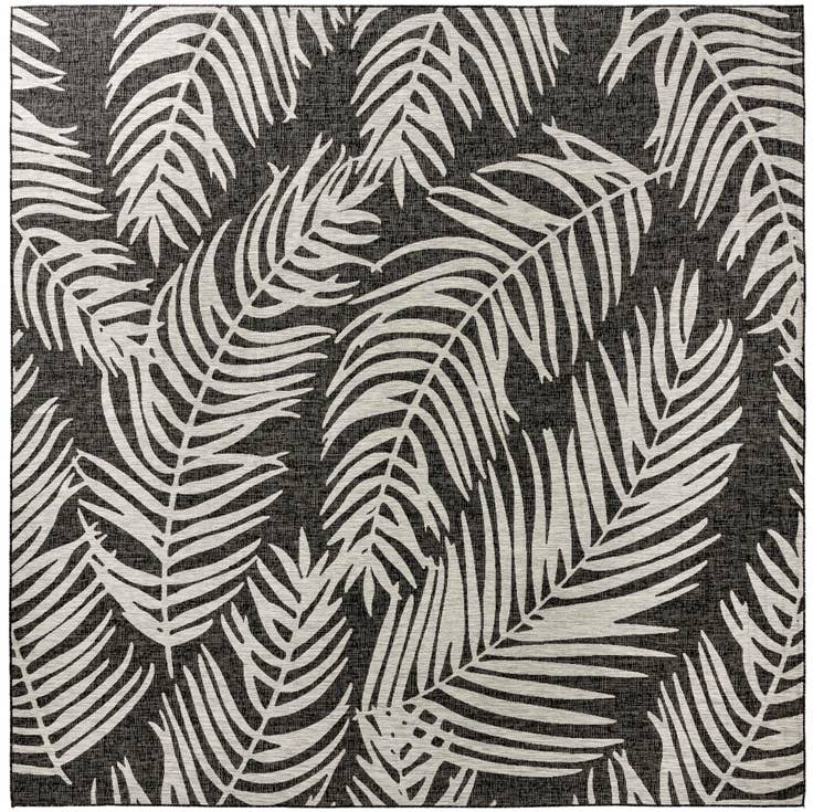 Detail image of 13' x 13' Easy-Clean Botanical Indoor / Outdoor Square Rug