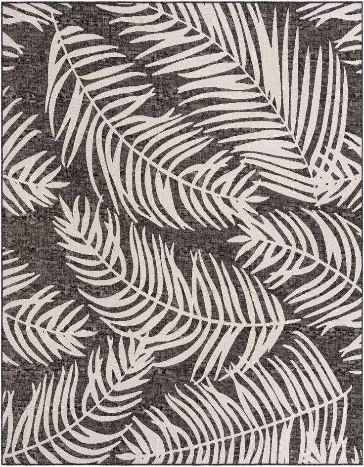 Detail image of 10' x 10' Easy-Clean Botanical Indoor / Outdoor Square Rug