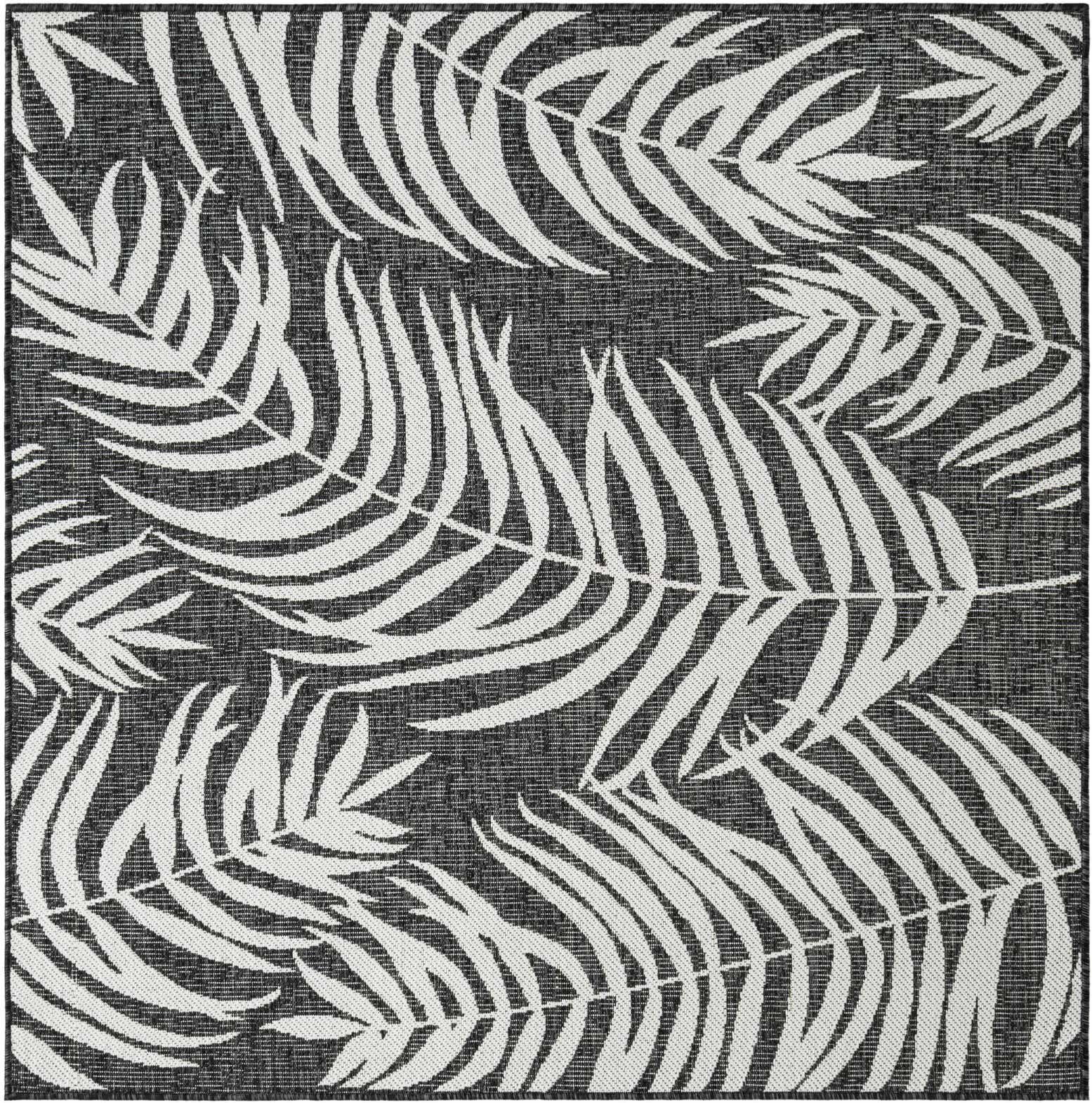 5' 3 x 5' 3 Easy-Clean Botanical Indoor / Outdoor Square Rug