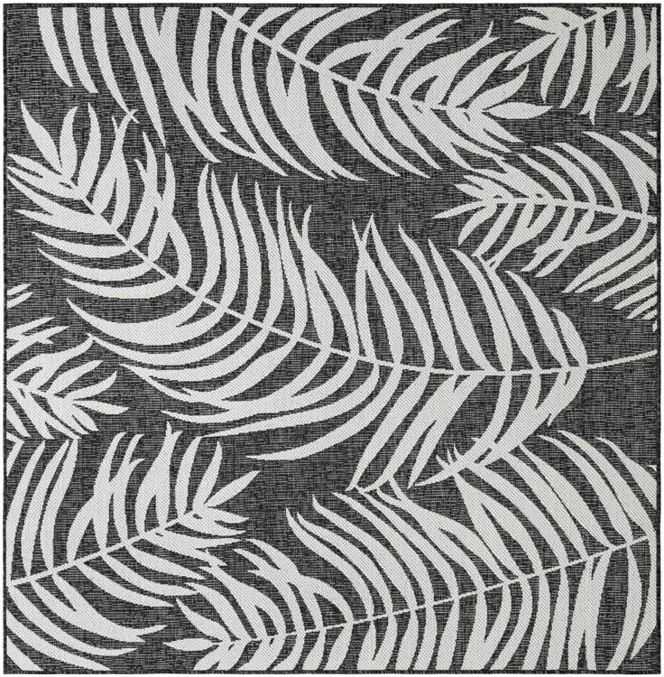 Detail image of 6' x 6' Easy-Clean Botanical Indoor / Outdoor Square Rug