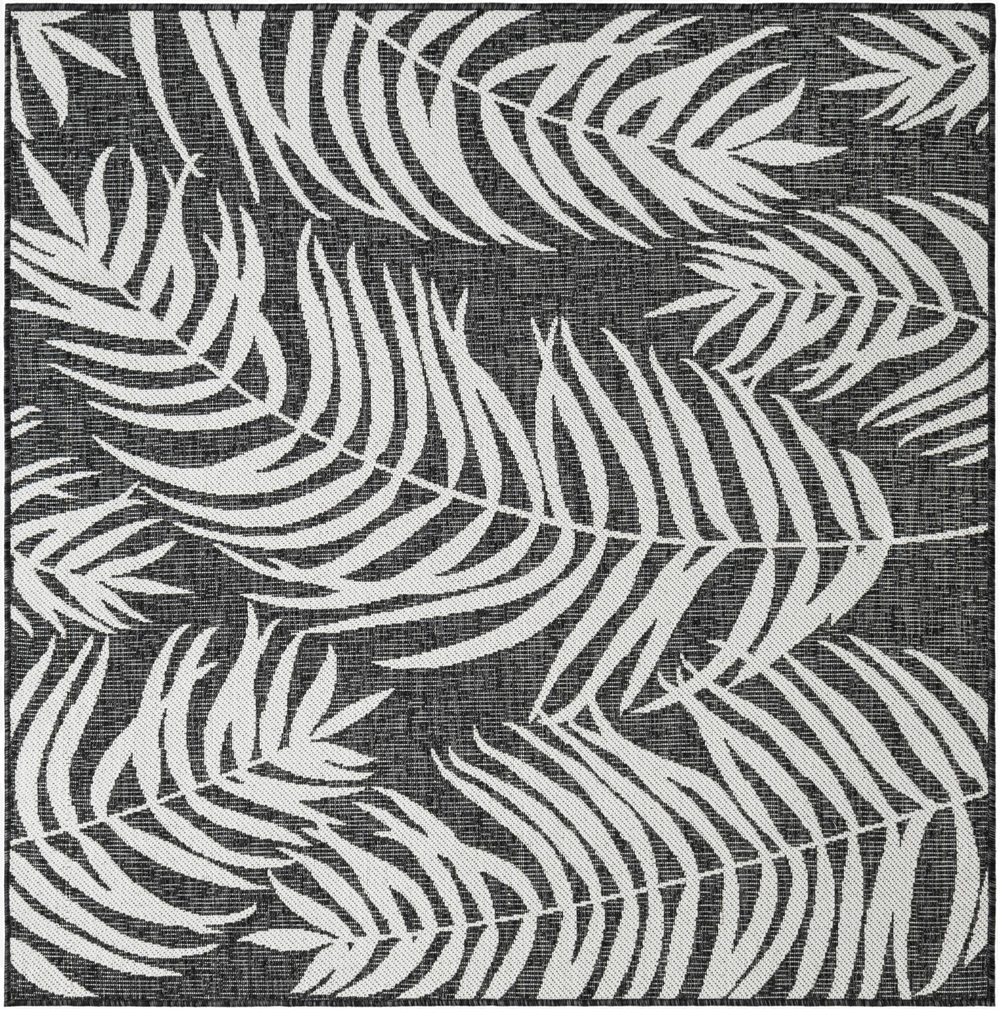 5' 3 x 5' 3  Washable Botanical Indoor / Outdoor Square Rug