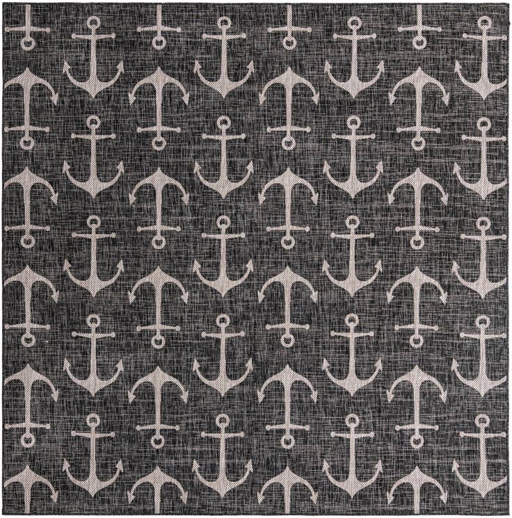 Detail image of 10' x 10' Easy-Clean Coastal Indoor / Outdoor Square Rug