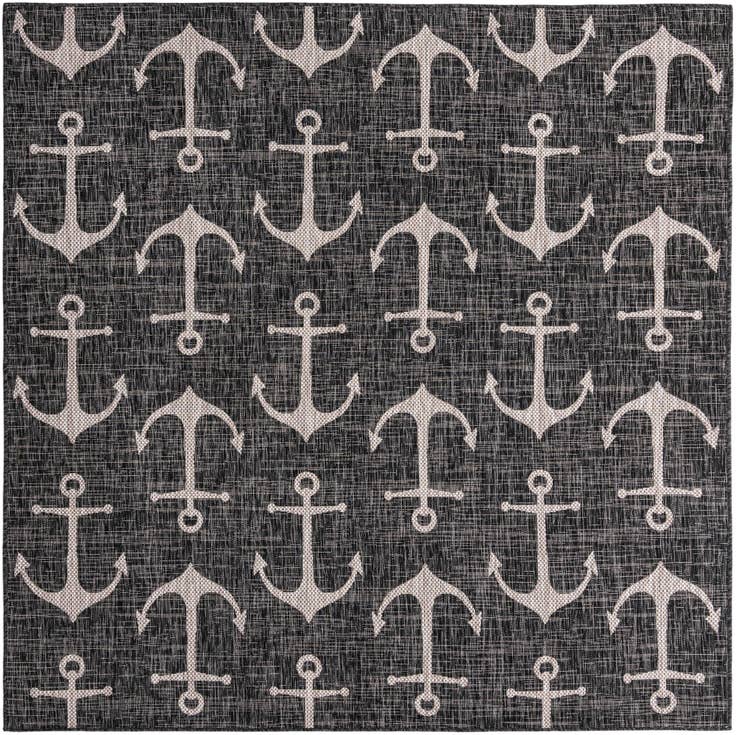 Detail image of 7' 10 x 7' 10 Easy-Clean Coastal Indoor / Outdoor Square Rug