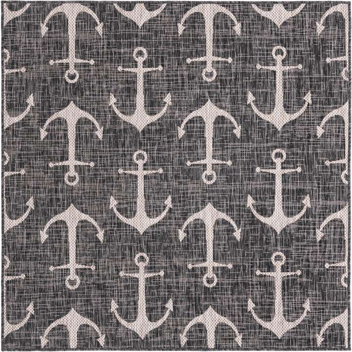 5' 3 x 5' 3 Easy-Clean Coastal Indoor / Outdoor Square Rug