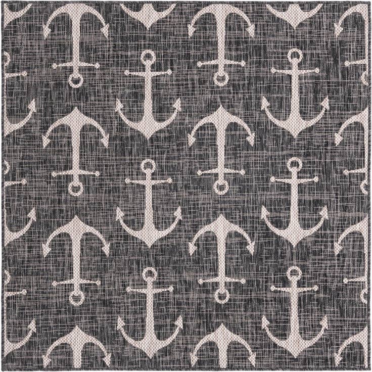Detail image of 5' 3 x 5' 3 Easy-Clean Coastal Indoor / Outdoor Square Rug