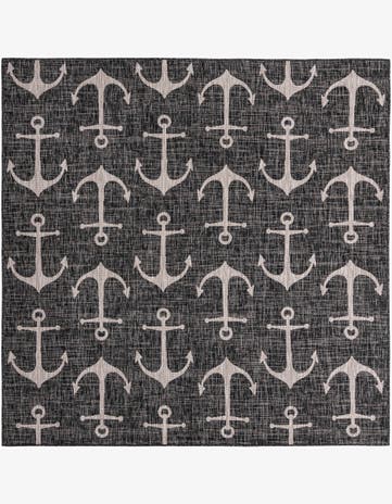 7' 10 x 7' 10 Easy-Clean Coastal Indoor / Outdoor Square Rug