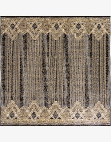 Charcoal Easy-Clean Modern Indoor / Outdoor Square Rug