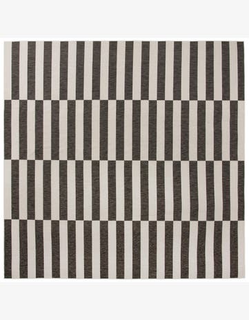 Charcoal Easy-Clean Ribbon Indoor / Outdoor Square Rug