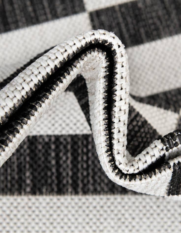 Detail image of 13' x 13' Easy-Clean Striped Indoor / Outdoor Square Rug