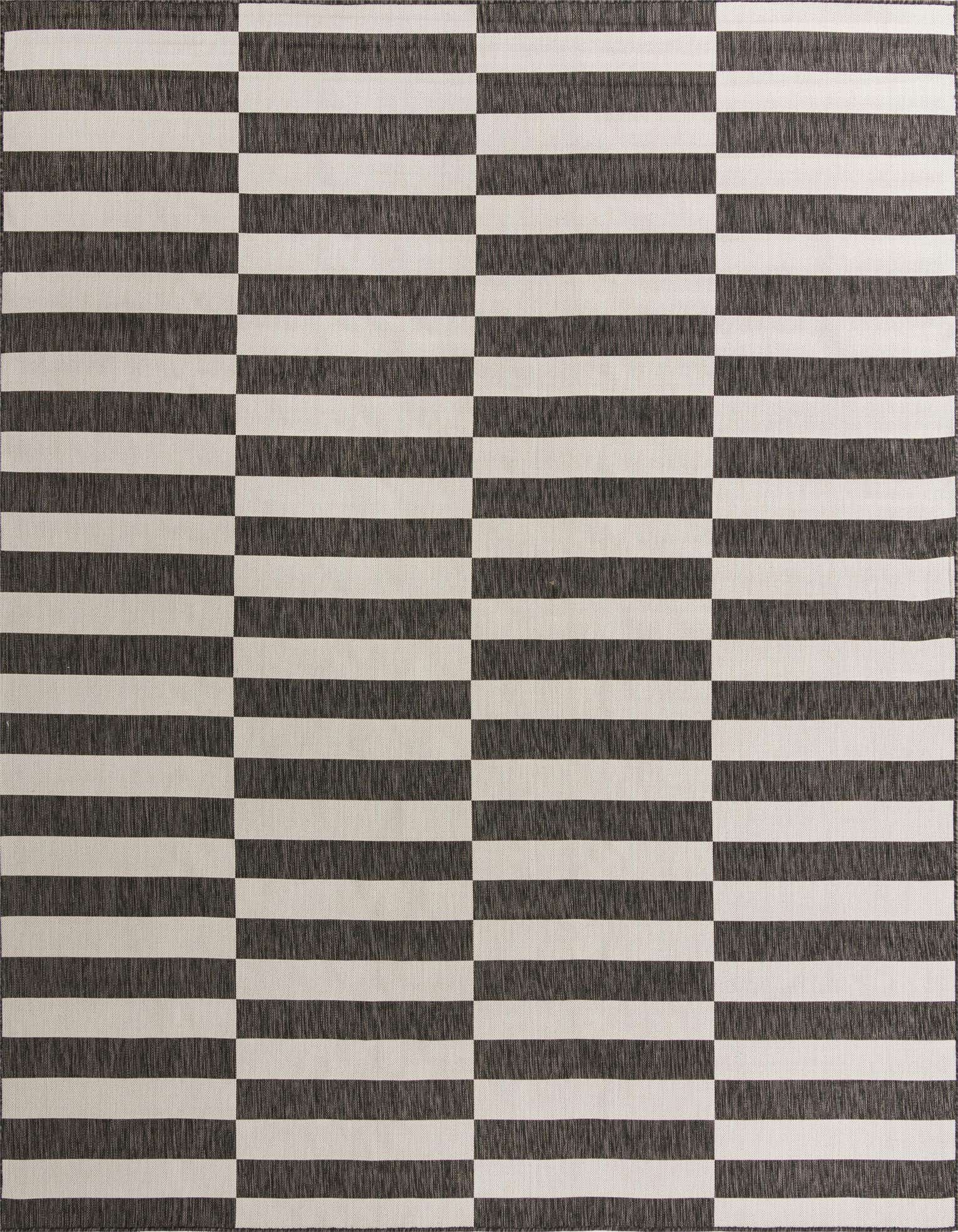 10' 8 x 10' 8 Easy-Clean Striped Indoor / Outdoor Square Rug