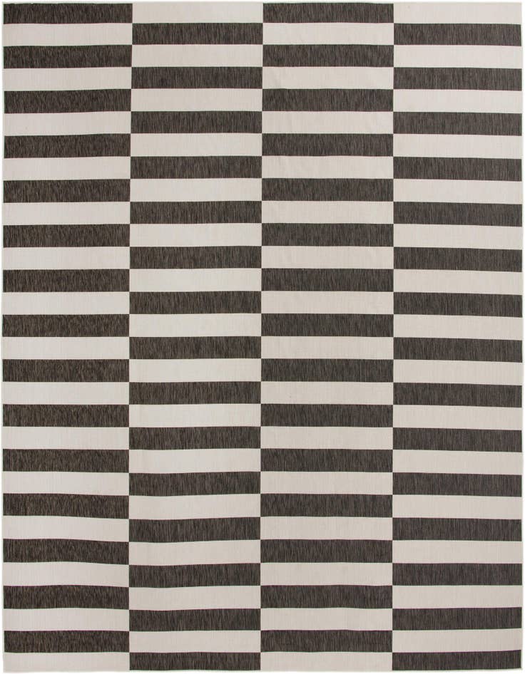 Detail image of 13' x 13' Easy-Clean Striped Indoor / Outdoor Square Rug