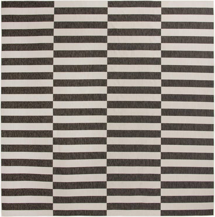 Detail image of 13' x 13' Easy-Clean Striped Indoor / Outdoor Square Rug