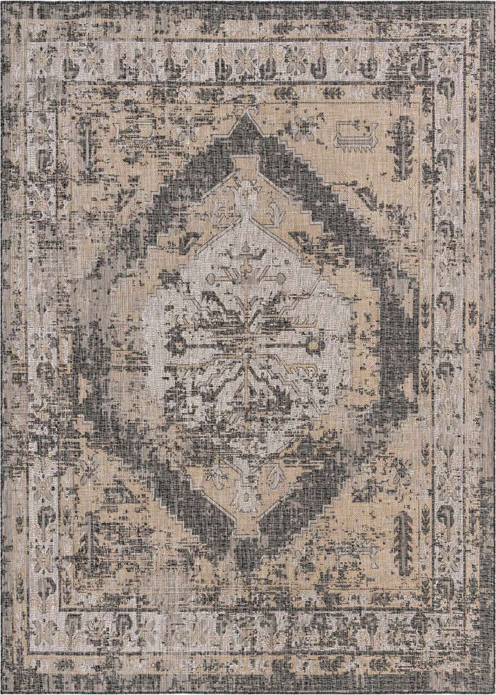 10' x 10' Easy-Clean Traditional Indoor / Outdoor Square Rug