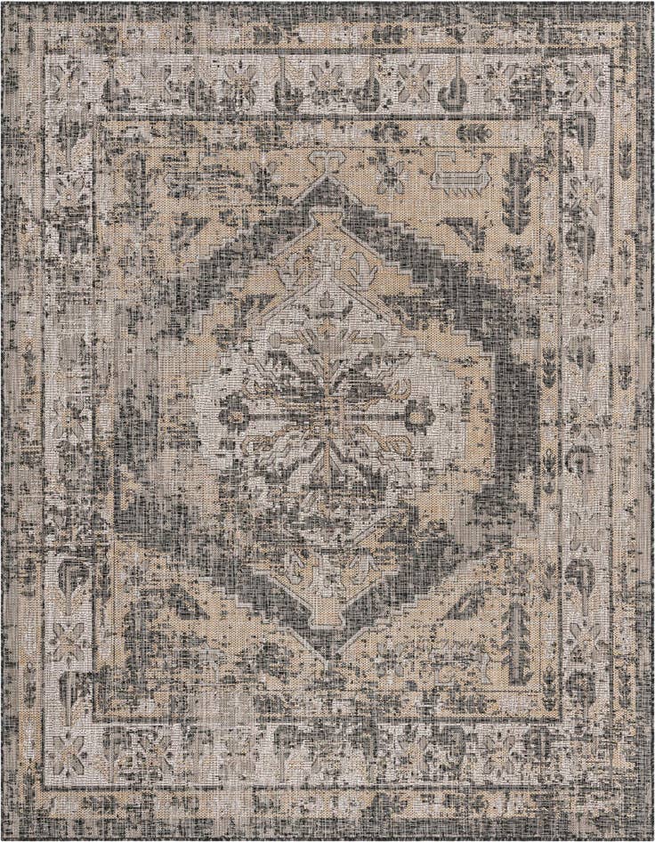 Detail image of 7' 10 x 7' 10 Easy-Clean Traditional Indoor / Outdoor Square Rug