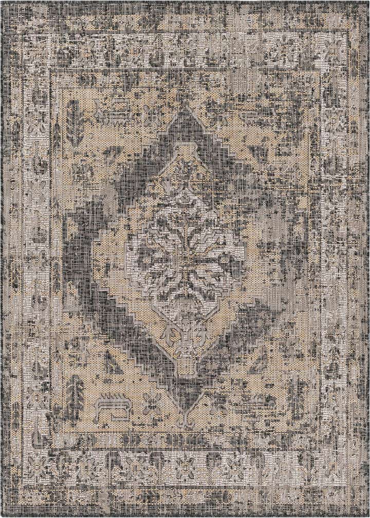 5' 3 x 5' 3 Easy-Clean Traditional Indoor / Outdoor Square Rug