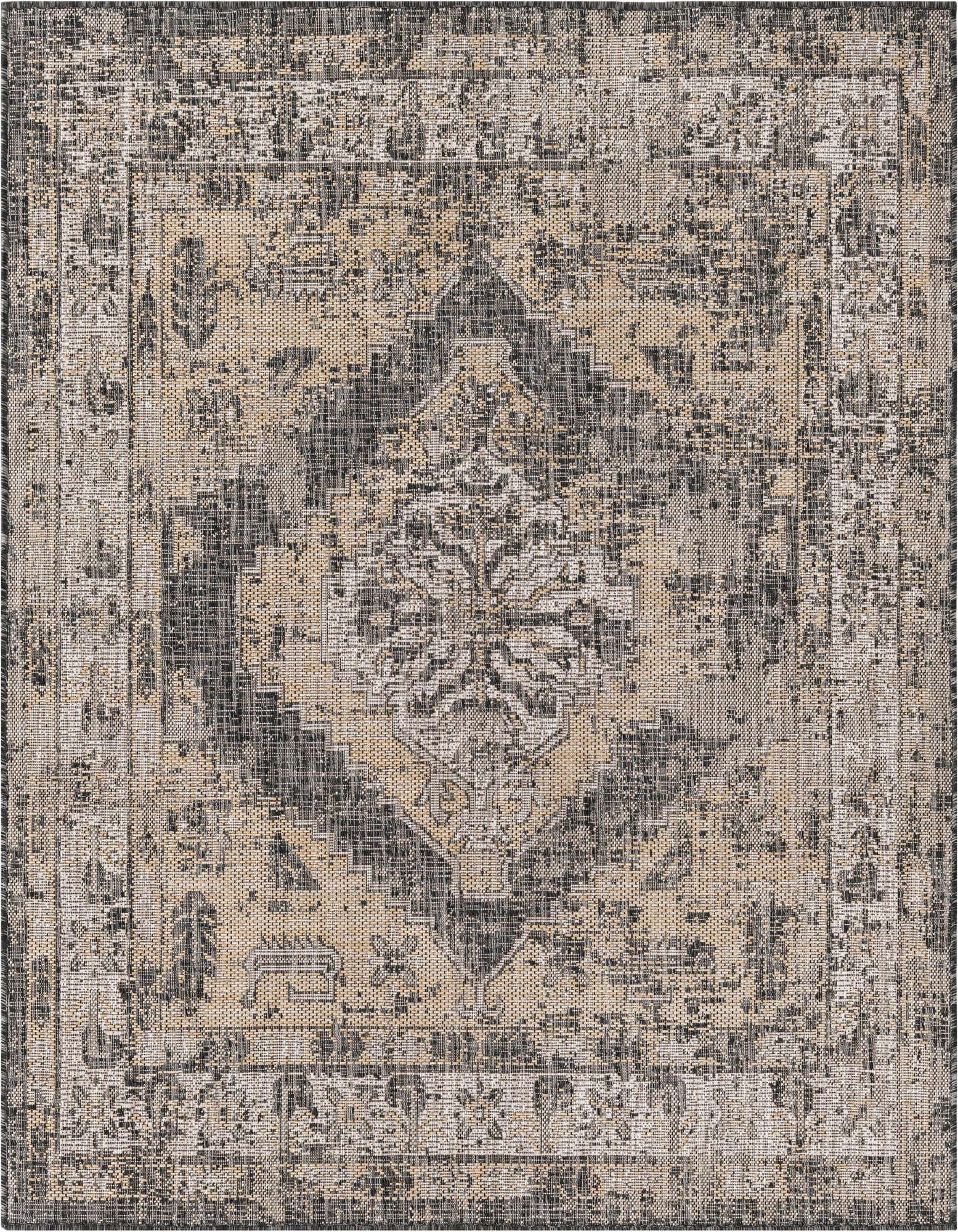 5' 3 x 5' 3 Easy-Clean Traditional Indoor / Outdoor Square Rug