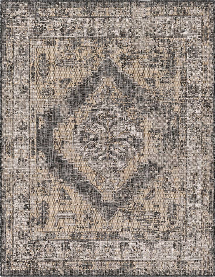 Detail image of 5' 3 x 5' 3 Easy-Clean Traditional Indoor / Outdoor Square Rug