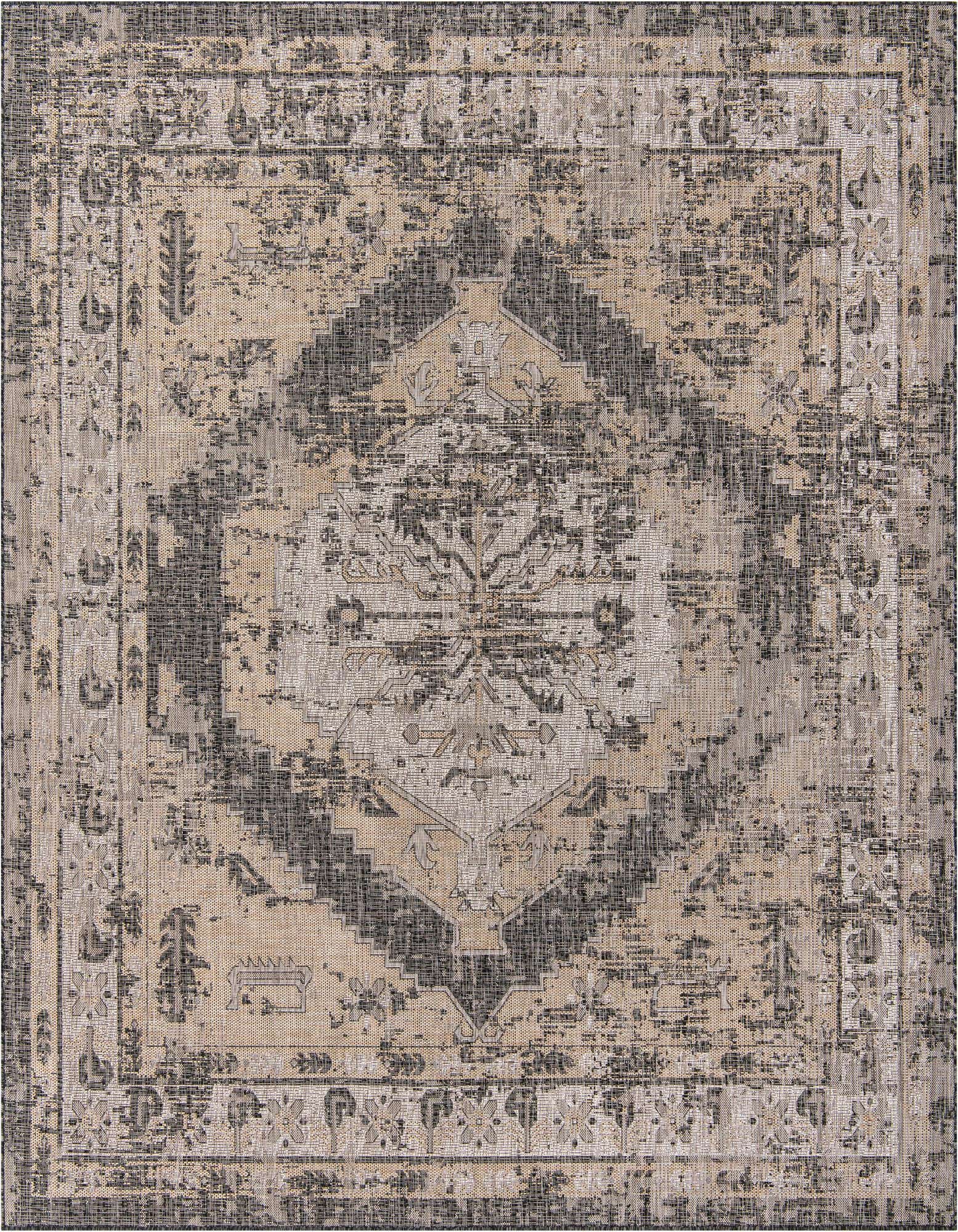 13' x 13' Easy-Clean Traditional Indoor / Outdoor Square Rug