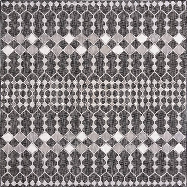 Detail image of 10' x 10' Easy-Clean Trellis Indoor / Outdoor Square Rug