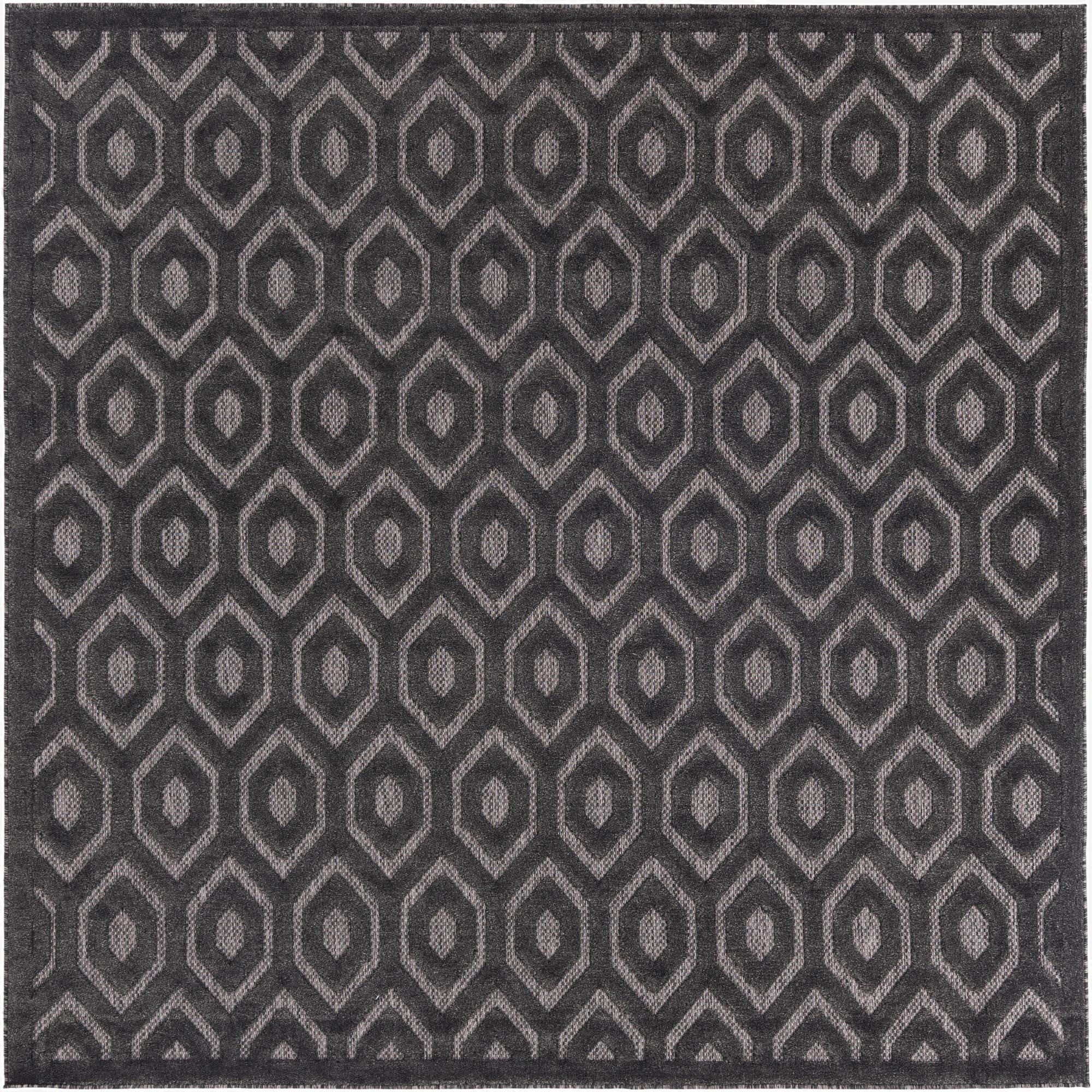 7' 10 x 7' 10  Washable Trellis Textured Indoor / Outdoor Square Rug