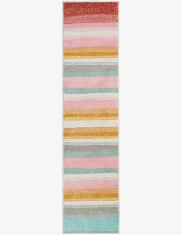 2' x 8' Chervil · Striped rug, multicolor and ivory