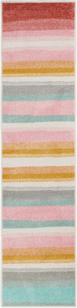 2' x 8' Chervil · Striped rug, multicolor and ivory
