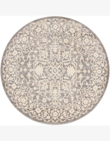 Chester · Medallion rug, light gray and ivory