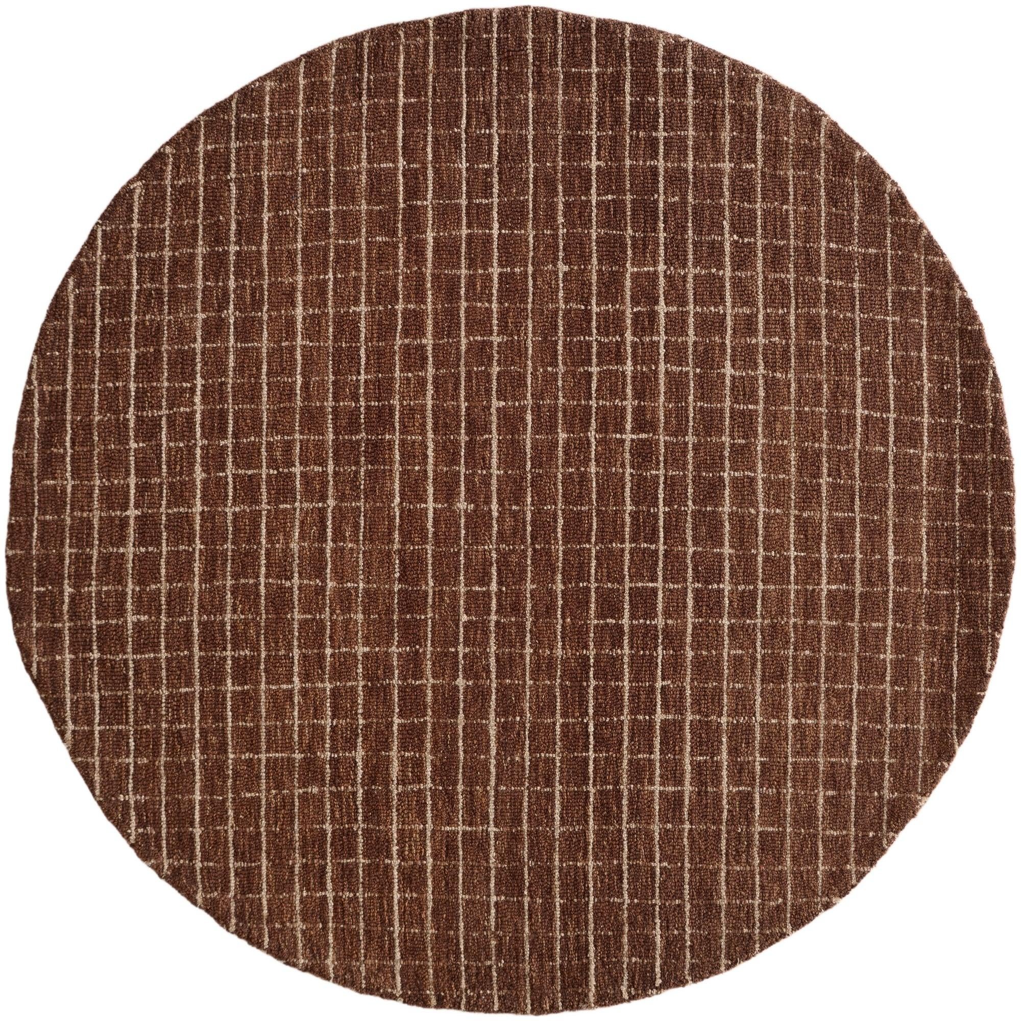 Chestnut Brown Heritage Line Wool Round Rug