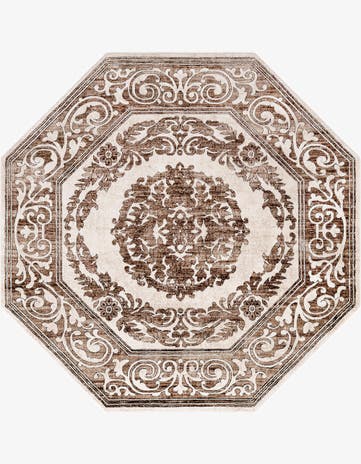 Chocolate Brown Hermitage Octagon Rug