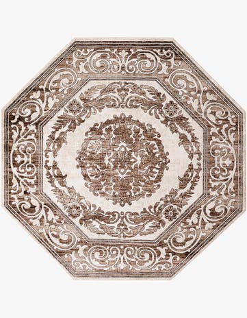 Chocolate Brown Hermitage Octagon Rug