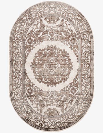 Chocolate Brown Hermitage Oval Rug