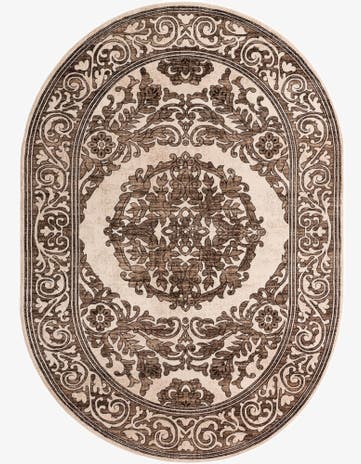 Chocolate Brown Hermitage Oval Rug