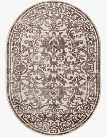 Chocolate Brown Hermitage Oval Rug