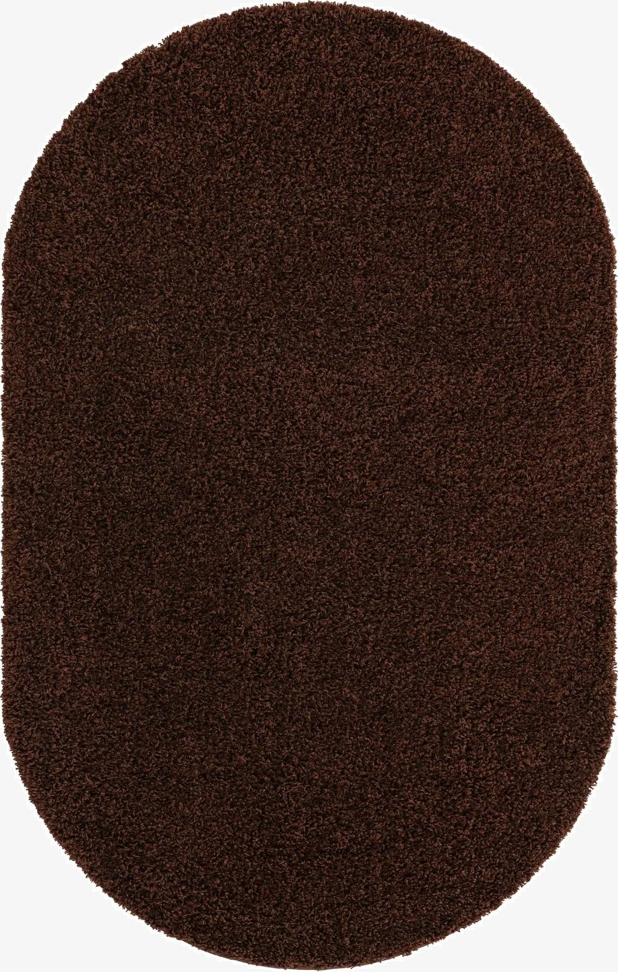 Primary image 5' 3 x 8' Solid Shag Oval Rug