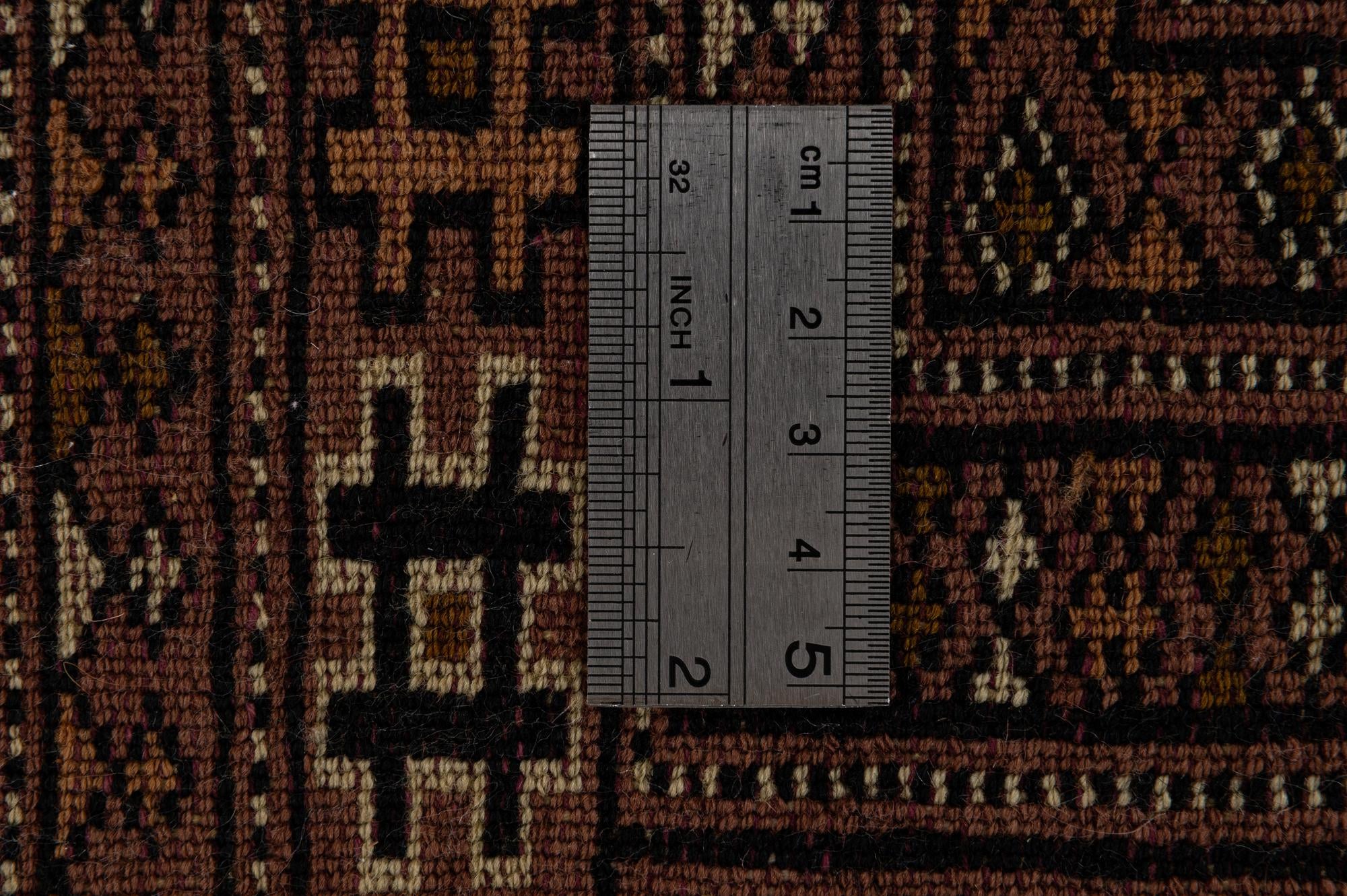 4' 1 x 5' 11 Hand Knotted Bokhara Oriental Wool Rug