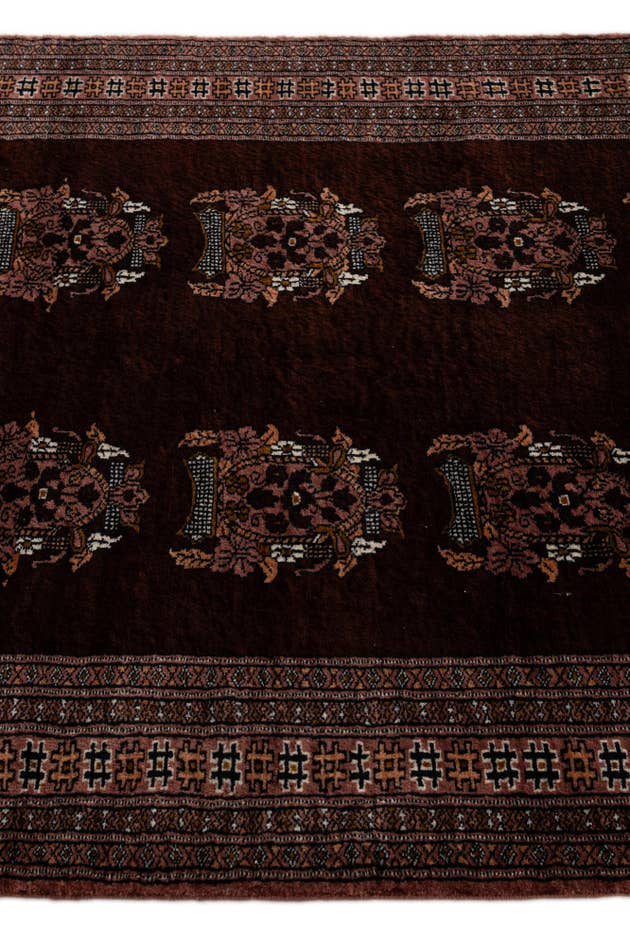 Detail image of 4' 1 x 5' 11 Hand Knotted Bokhara Oriental Wool Rug